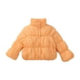 thumbnail image 1 of Grils Winter Coat Boys Puffer Coat with Pocket Button Down Orange Puffer Coat Solid Long Sleeve Windproof Winter Thicken Coat Boys Coats Size 18-24 Months, 1 of 5