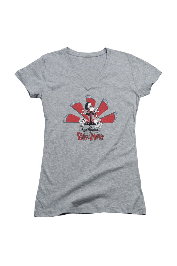 Grim Adventures Of Billy And Mandy Grim Adventures Junior Women's T-Shirt V-Neck Athletic Heather