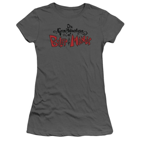 Grim Adventures Of Billy And Mandy Grim Logo S/S Junior Women's T-Shirt Sheer Charcoal
