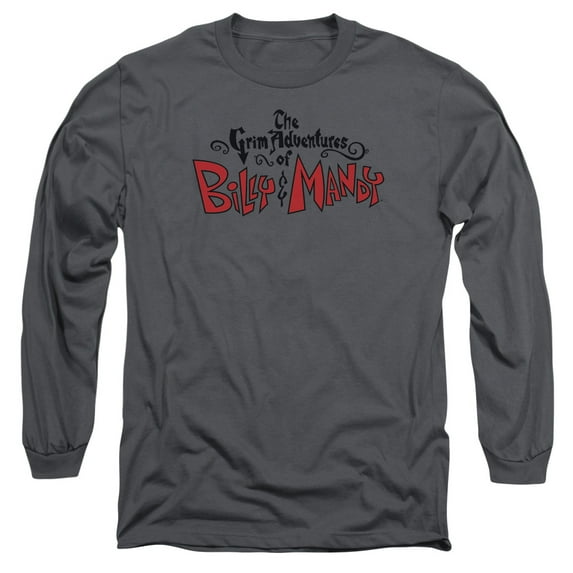 Grim Adventures Of Billy And Mandy Grim Logo Long Sleeve Adult 18/1 T-Shirt Charcoal