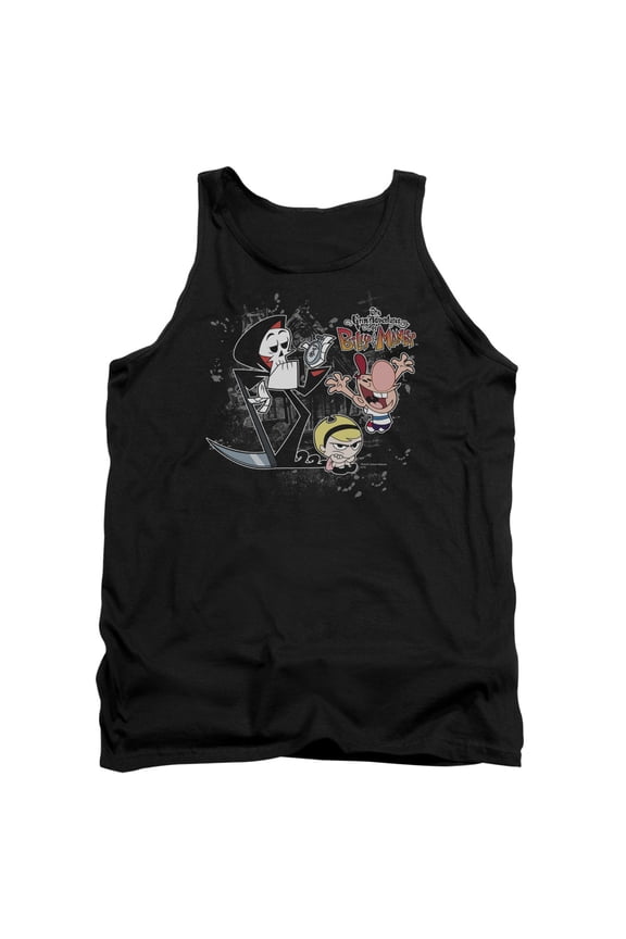 Grim Adventures Of Billy & Mandy Splatter Cast Adult Tank Top Black