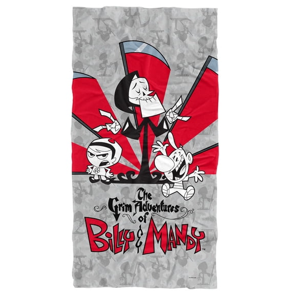 Grim Adventures of Billy & Mandy Beach Towel, 30"x60", Times Up Beach Towel