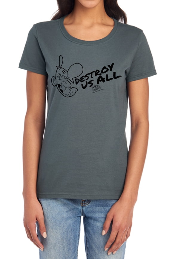 Grim Adventures of Billy & Mandy Destroy Us All Women's T Shirt, Charcoal, 2X-Large