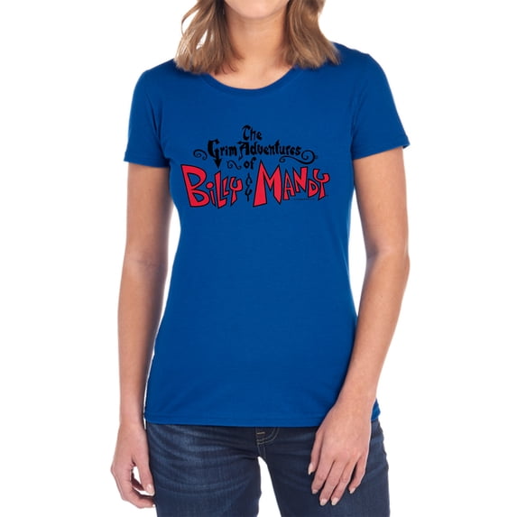 Grim Adventures of Billy & Mandy Grim Logo Women's T Shirt, Royal, X-Large