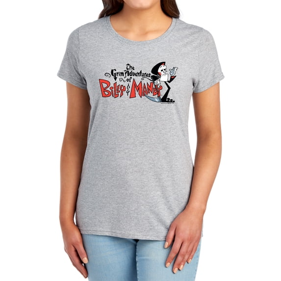 Grim Adventures of Billy & Mandy Logo Women's T Shirt, Athletic Heather, Large
