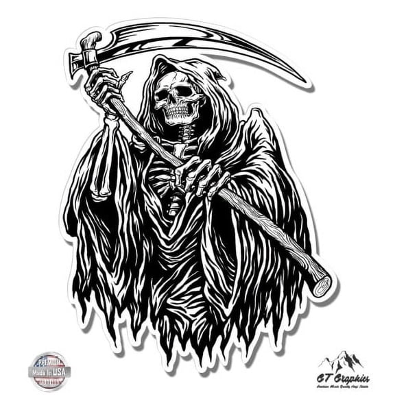 Grim Reaper - 3" Vinyl Sticker - For Car Laptop I-Pad Phone Helmet Hard Hat - Waterproof Decal