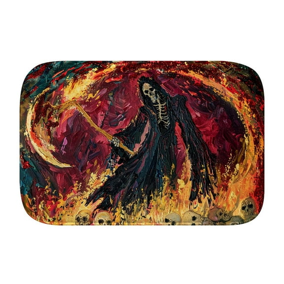 Grim Reaper 806 Non-Slip Memory Foam Bath Rug: Absorbent, Quick-Dry, Machine Washable, Soft & Comfortable - S
