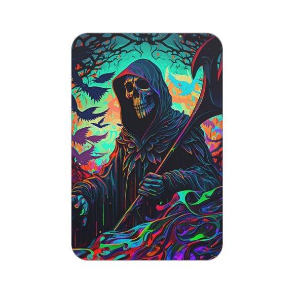 Grim Reaper Dark Psychedelic Death Acrylic Fridge Magnets Decorative Refrigerator Magnets for Kitchen Office Whiteboard Locker