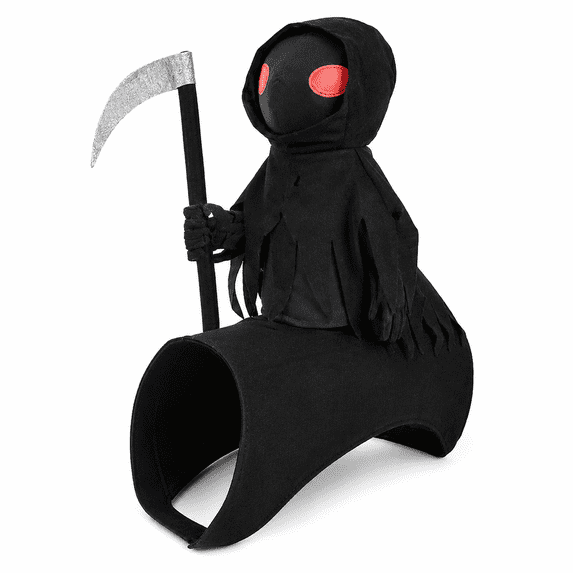 Grim Reaper Dog Halloween Costume with Magic Tape, Adjustable 3D Rider Pet Outfit for Cats, Small, Medium and Large Dogs, Cosplay Party and Costume Contest