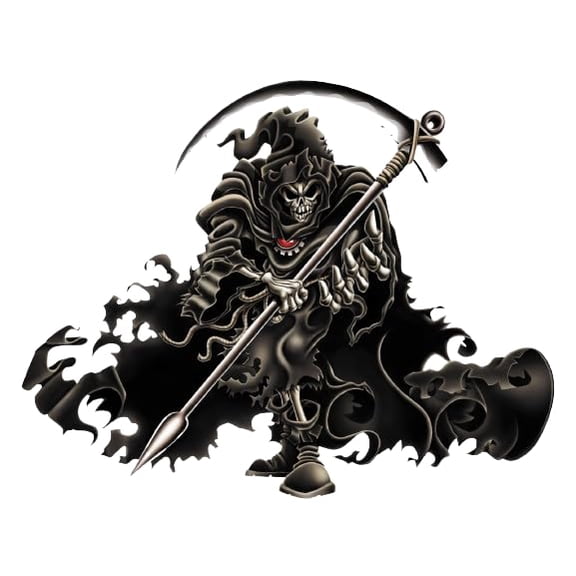 Grim Reaper Edible Cake Topper Icing Image, (3 Inch Round 6 per Sheet)