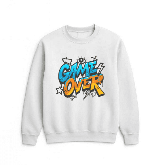 Grim Reaper Game Over Dark Fantasy Horror Graphic Print Casual Style Sweatshirt, for men & women, up to size 5XL