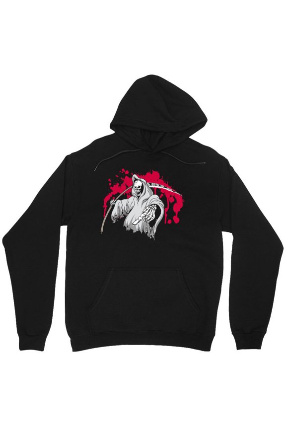 Grim Reaper Graphic Funny Passing Halloween Creepy Season Simple Art Dark Costume - Premium Fabric M8368 Unisex Hoodie, Up to Size 5XL