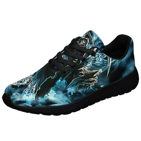 Grim Reaper Halloween Shoes Sneakers Black Size 9