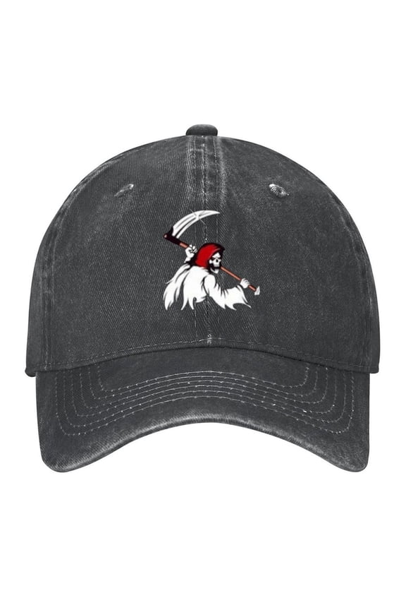 Grim Reaper Moon Print Vintage Wash Dad Hat Adjustable Curved Brim Baseball Cap,Casual Outdoor Sports Fishing Cap for Men and Women