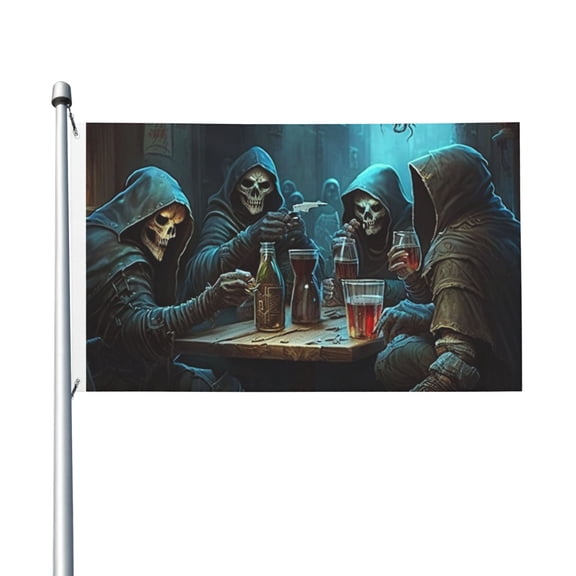Grim Reaper Party Cool Flag 3X5 Ft Garden Yard House Flags Banner Sign Outdoor Indoor Party Home Garden Decoration