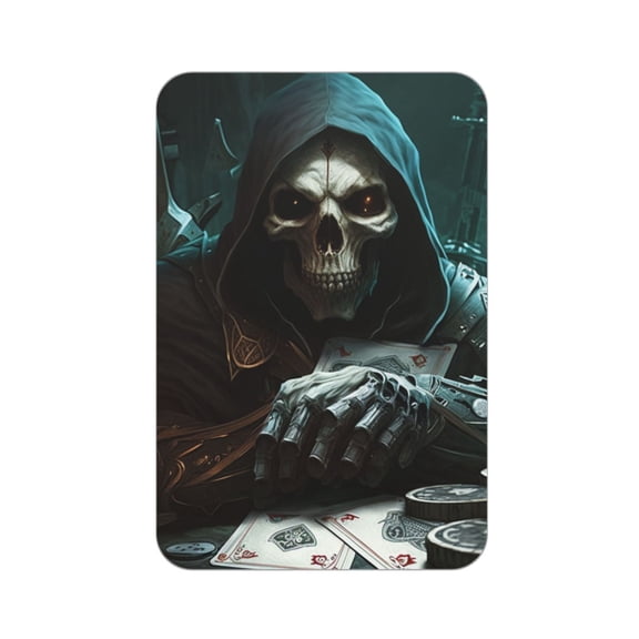 Grim Reaper Playing Poker Death Skull Acrylic Fridge Magnets Decorative Refrigerator Magnets for Kitchen Office Whiteboard Locker