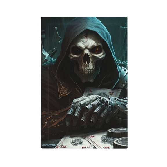 Grim Reaper Playing Poker Death Skull Light Switch Cover Decorator No Device Blank Wall Plate 1-Gang Receptacle Outlet Decor