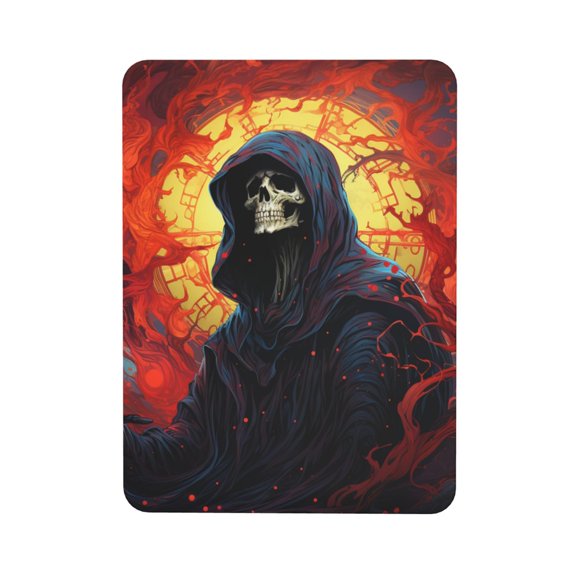 Grim Reaper Psychedelic Dark Red Rectangular Refrigerator Magnet, Soft Magnetic Fridge Magnet for Home, Office, Locker Decor