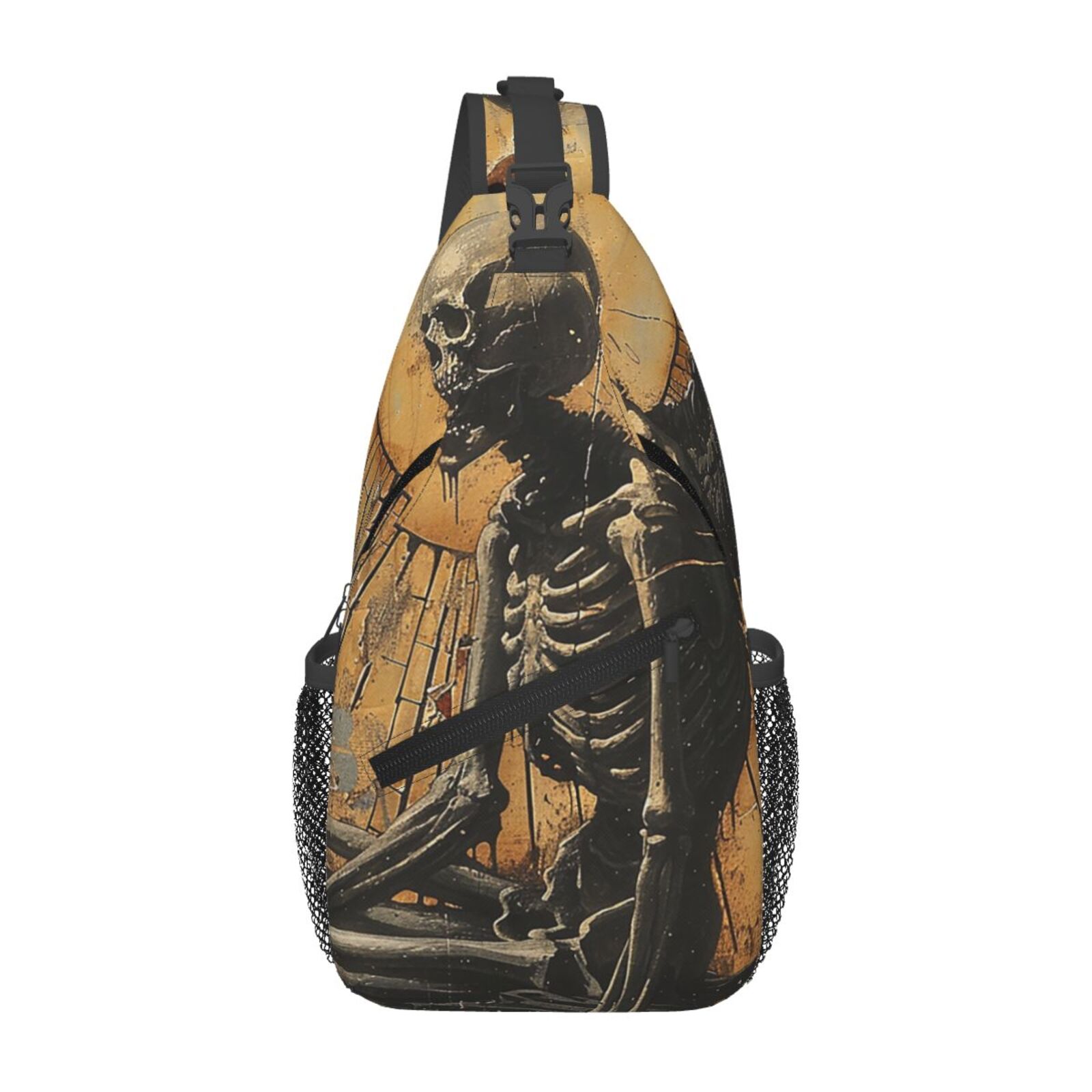 Sack Reaper Grim Reaper Skeleton Angel Vintage Horror Sling Backpack Shoulder Chest ...