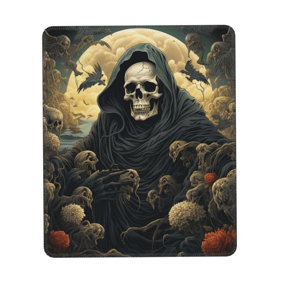 Grim Reaper Skeleton Skull Art Gaming Mouse Pad 7.9 x 9.5 in Rectangle Computer Mousepad Mat Non-Slip Rubber Base for Office Laptop PC