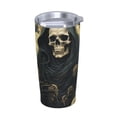 thumbnail image 1 of Grim Reaper Skeleton Skull Art Stainless Steel Tumbler with Lid and Straw 20oz Vacuum Insulated Travel Mug for Hot & Cold Drinks Coffee Wine Water Cup, 1 of 7