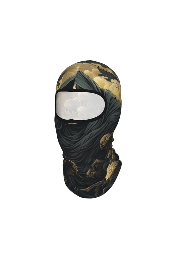 Grim Reaper Skeleton Skull Art Unisex Balaclava Ski Mask Full Face Cover for Cold Weather & UV Protection, Breathable Cooling Helmet Liner