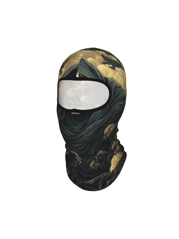 Grim Reaper Skeleton Skull Art Unisex Balaclava Ski Mask Full Face Cover for Cold Weather & UV Protection, Breathable Cooling Helmet Liner