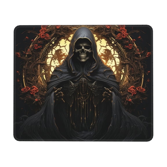 Grim Reaper Skull Angel Skeleton Cool Mouse Pad Non-Slip Rubber Gaming Mousepad Rectangle for Computers Laptop 10 x 12 inch