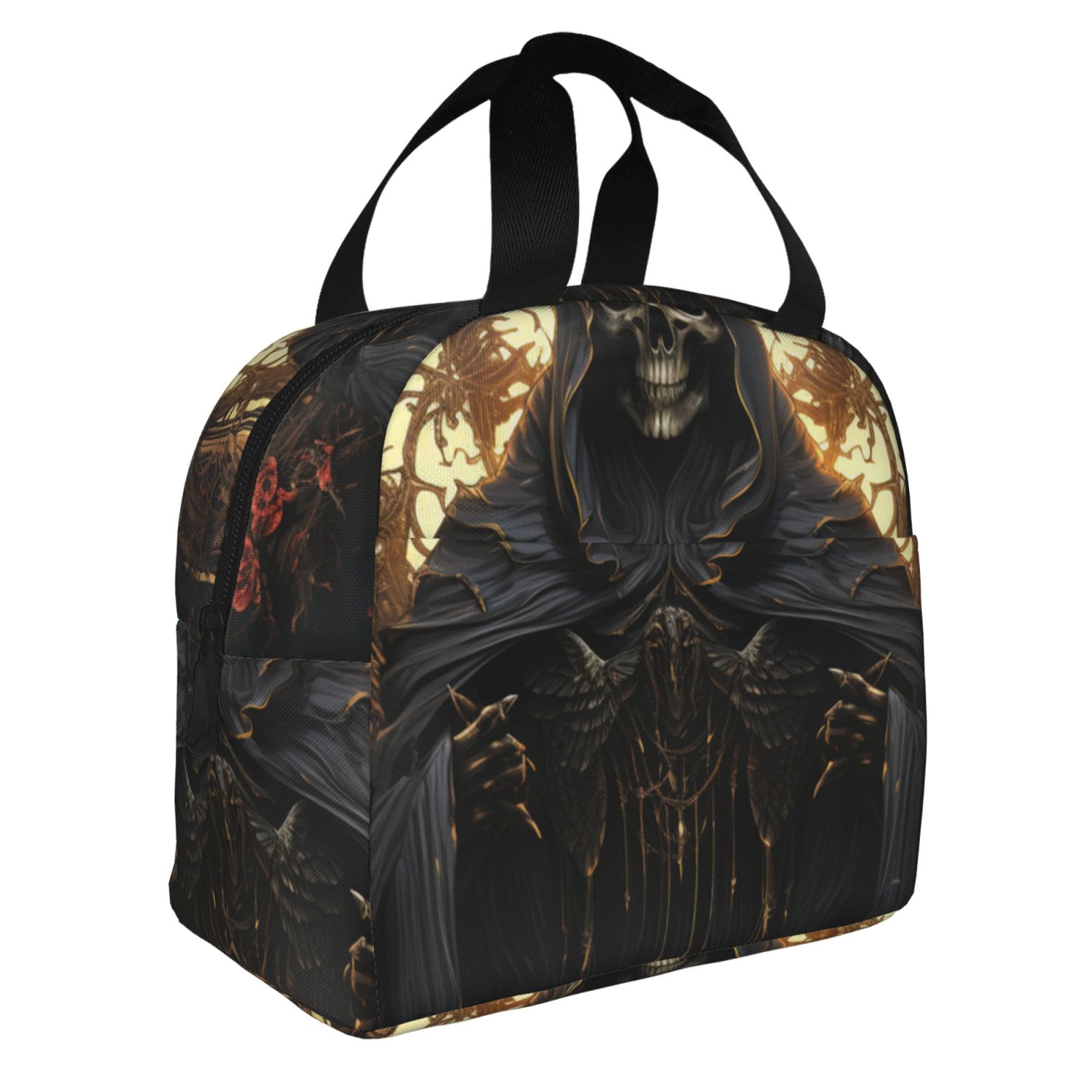 Sack Reaper Grim Reaper Skull Angel Skeleton Cool Reusable Lunch Bag Insulated Meal ...