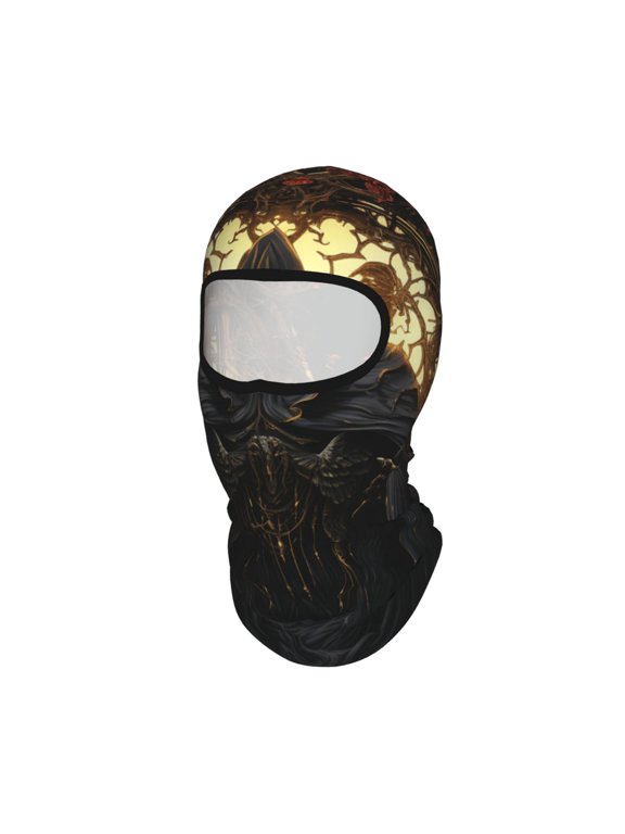 Grim Reaper Skull Angel Skeleton Cool Unisex Balaclava Ski Mask Full Face Cover for Cold Weather & UV Protection, Breathable Cooling Helmet Liner