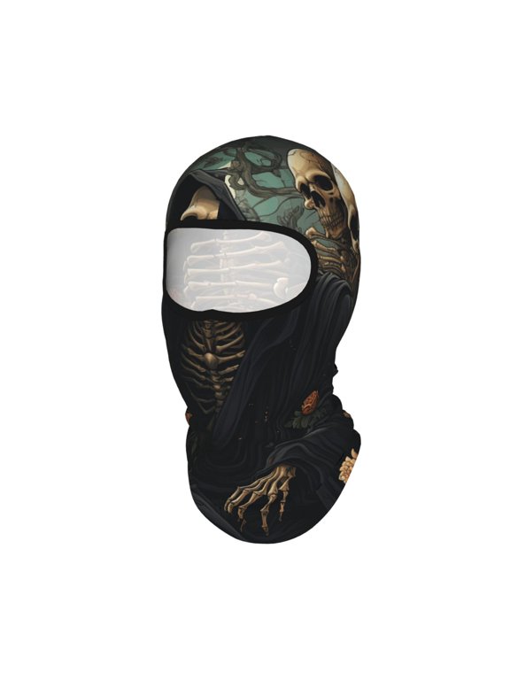 Grim Reaper Skull Angel Skeleton Skulls Unisex Balaclava Ski Mask Full Face Cover for Cold Weather & UV Protection, Breathable Cooling Helmet Liner