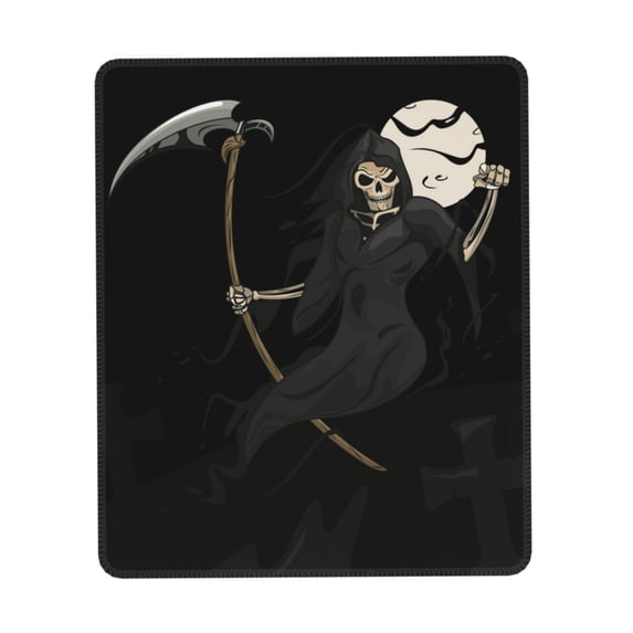 Grim Reaper Skull Moon Gaming Mouse Pad 7 x 8.6 in Rectangle Computer Mousepad Mat Non-Slip Rubber Base for Office Laptop PC