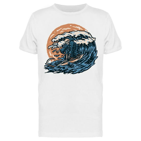 Grim Reaper Surfing Design T-Shirt Men -Image by Shutterstock, Male x-Large