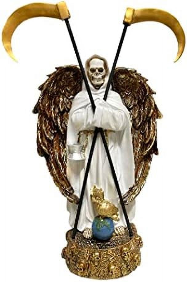 Grim Reaper White Santa Muerte Con Alas Statue 13 Inch, Grim Reaper ...