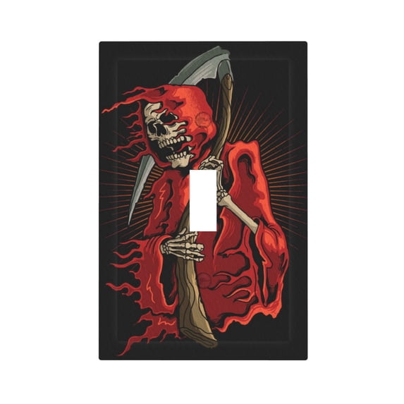 Grim Reaper With Scyth Light Switch Cover Decorator Single Toggle Wall Plate 1-Gang Receptacle Outlet Decor
