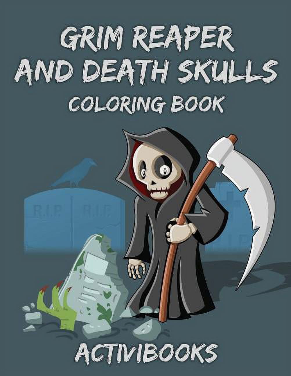 Grim Reaper and Death Skulls Coloring Book, (Paperback)