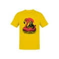 thumbnail image 1 of Grim Reaper on Flamingo Float Men's T-shirt, 1 of 3