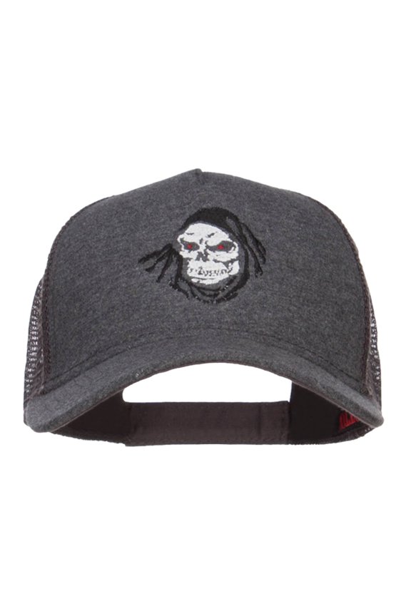 Grim Ripper Embroidered Jersey Mesh Cap - Grey Black OSFM