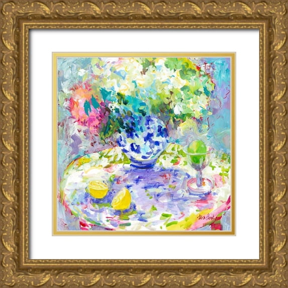 Grim, Tara Funk 26x26 Gold Ornate Wood Framed with Double Matting Museum Art Print Titled - Tutti Frutti III