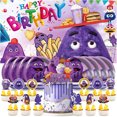 thumbnail image 1 of Grimace Plates Birthday Supplies Decorations Decor Backdrop Banner Cake Topper Fans, 1 of 5