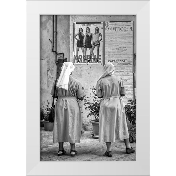 Grimaldi, Giuseppe 22x32 White Modern Wood Framed Museum Art Print Titled - Chicky Girls