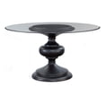 thumbnail image 1 of Grimes 54" Round Glass Top Dining Table in Black Wood, 1 of 5