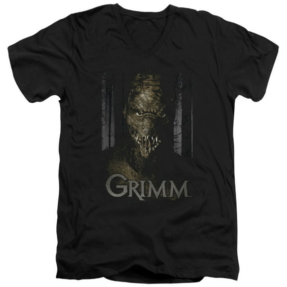 Grimm Chompers Adult V-Neck T-Shirt 30/1 T-Shirt Black Black