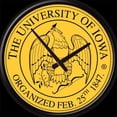 thumbnail image 1 of Grimm Industries IA-510-01 17 in. Team Disc Wall Clock - Iowa Seal, Black & Gold, 1 of 5