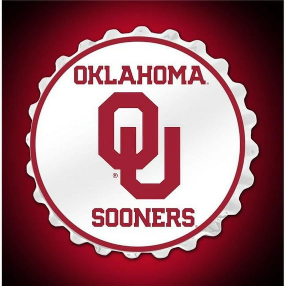 Grimm Industries OK-210-01 Team Spirit Bottle Cap Wall Sign - OK Primary Logo, Crimson & Cream