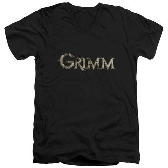 Grimm Logo Adult V-Neck T-Shirt 30/1 T-Shirt Black Black