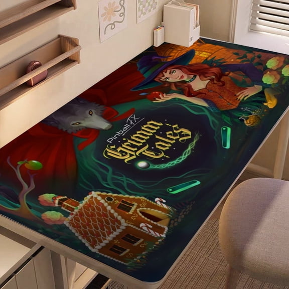 Grimm's Fairy Tale Classics-themed extra-large Non-Slip Base leather Desk Table matversatile for computer desks, dining tables, and more.12"x24"(30X60cm