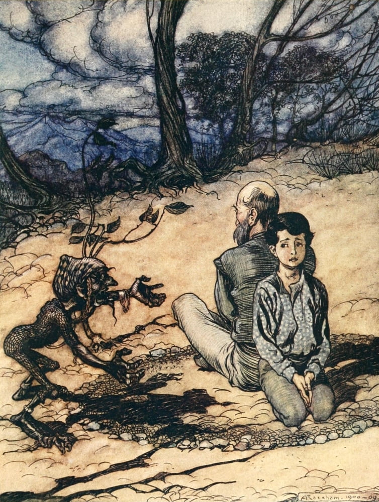 Grimms Fairy Tales 1909 King of the Golden Mountain Canvas Art - A Rackham (18 x 24)