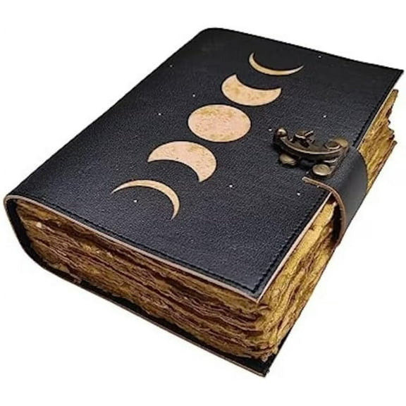 Grimoire Moon Phases Spell Book Of Shadows Journal, Witchcraft Supplies, Leather Bound Journal, Vintage Journal, Charmed Book Of Shadows, Vintage Notebook, Diary, Book Journal