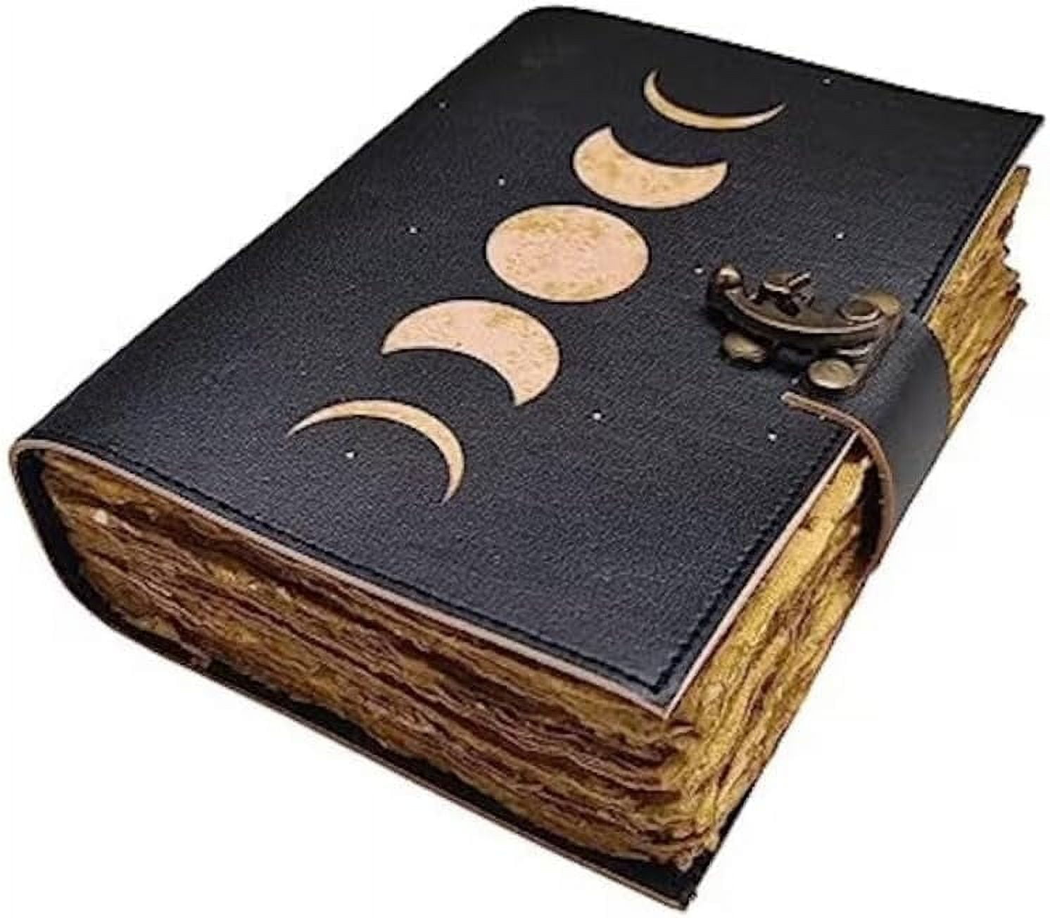 Grimoire Moon Phases Spell Book Of Shadows Journal, Witchcraft Supplies, Leather Bound Journal, Vintage Journal, Charmed Book Of Shadows, Vintage Notebook, Diary, Book Journal